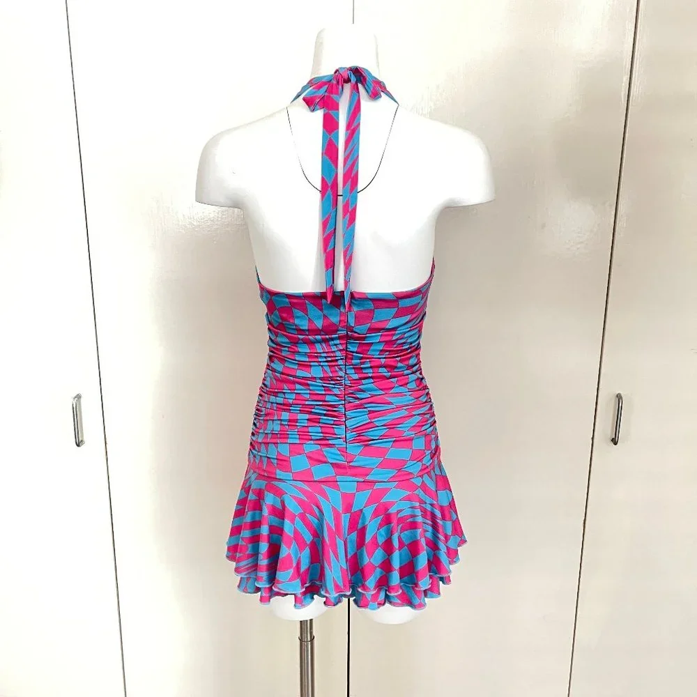 NWOT Dolls kill halter ruched dress S - Picture 4 of 8